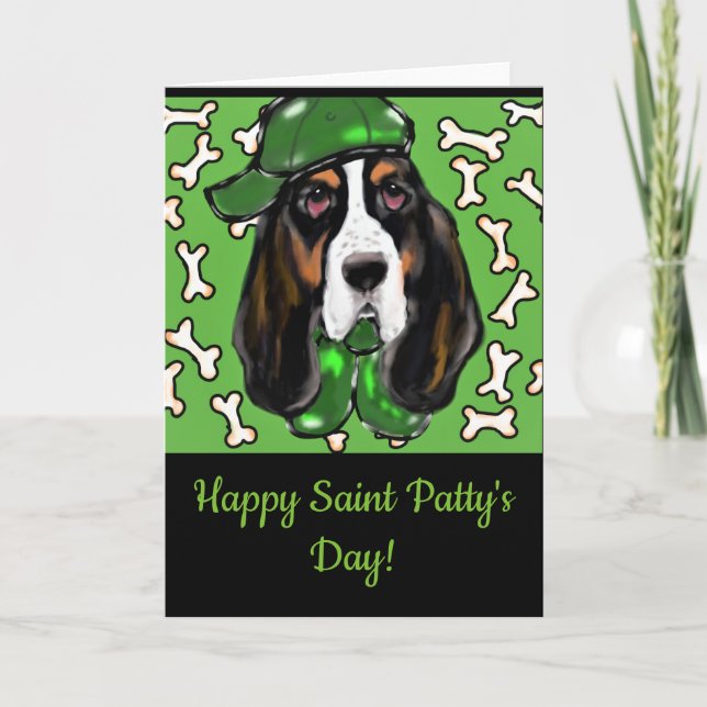 Basset Hound Helgkort (Framsida)