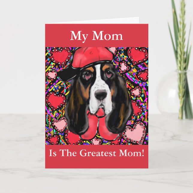 Basset Hound Helgkort (Framsida)