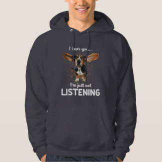 basset hound hör att du inte lyssnar hoodie