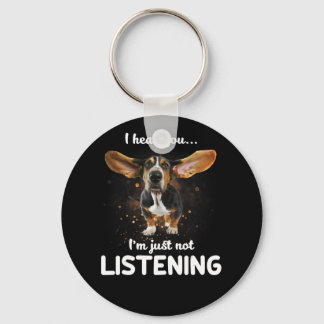 basset hound hör att du inte lyssnar nyckelring
