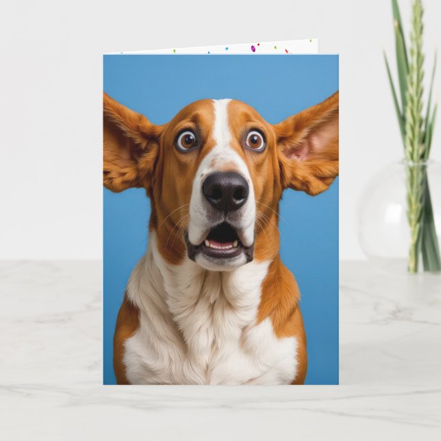Basset Hound Humous Birthday Kort (Framsida)