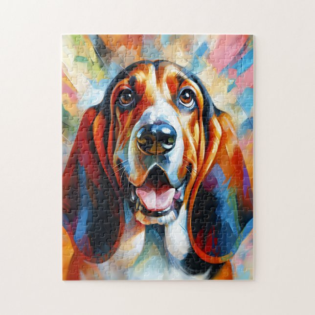 Basset Hound Hund Acrylic Print Hund älskare Gift Pussel (Vertikal)
