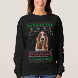 Basset Hound Hund älskare Ugly jul Sweater Julafto T Shirt