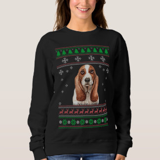 Basset Hound Hund älskare Ugly jul Sweater Julafto T Shirt