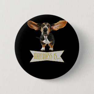 Basset Hound Hund älskare Vintage Cottage Basset Knapp