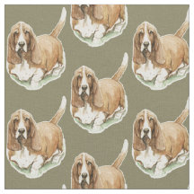 Basset Hound Hund Art Fabric