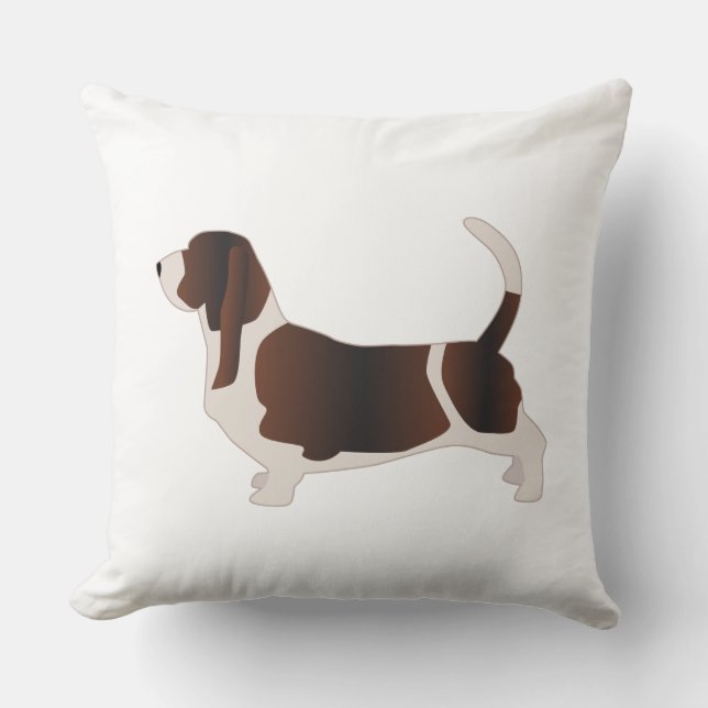 Basset Hound Hund aveln Silhouette Illustration Kudde (Framsida)