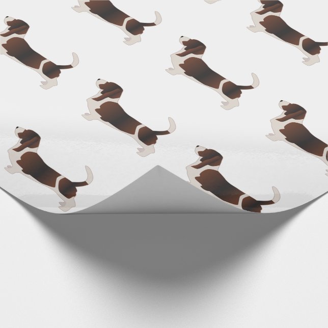 Basset Hound Hund aveln Silhouette Illustration Presentpapper (Hörn)