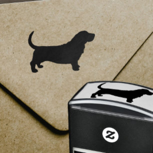 Basset Hound Hund aveln Silhouette Självfärgande Stämpel
