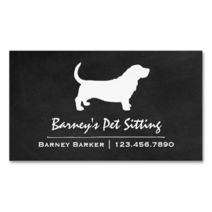 Basset Hound Hund aveln Silhouette Visitkortmagnet