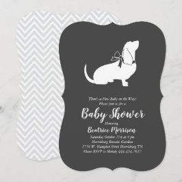 Basset Hound Hund Baby Shower Gender Neutral Inbjudningar