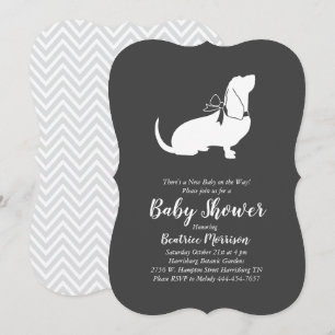 Basset Hound Hund Baby Shower Gender Neutral Inbjudningar