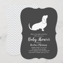Basset Hound Hund Baby Shower Gender Neutral Inbjudningar
