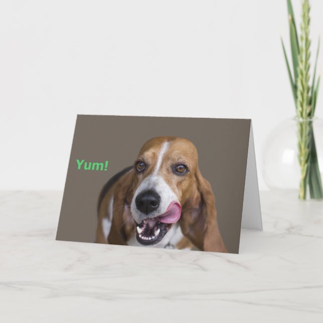 Basset Hound Hund Birthday Card Kort (Framsida)