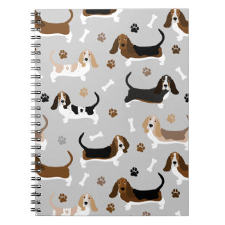 Basset Hound Hund Bones och Tass Anteckningsbok
