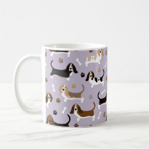 Basset Hound Hund Bones och Tass Coffee Mugg