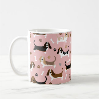 Basset Hound Hund Bones och Tass Coffee Mugg