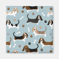 Basset Hound Hund Bones och Tass Magnet