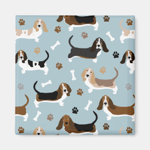 Basset Hound Hund Bones och Tass Magnet
