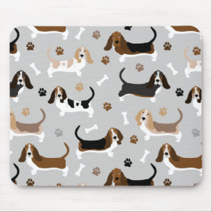 Basset Hound Hund Bones och Tass Musmatta