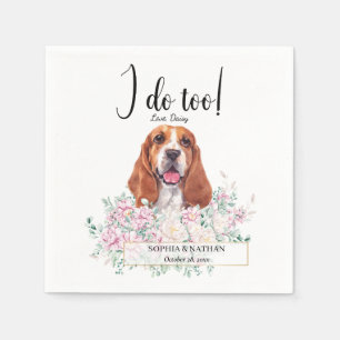 Basset Hound Hund Bröllop Cocktail Napkins Pappersservett