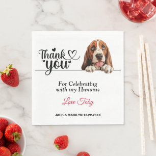 Basset Hound Hund Bröllop Cocktail Pappersservett