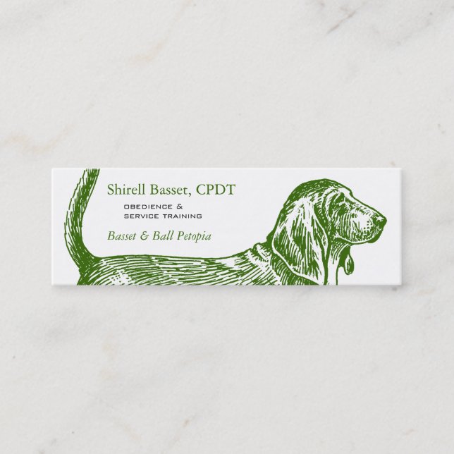 Basset Hound Hund Business Mini Visitkort (Framsida)