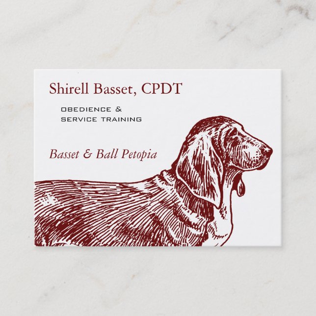 Basset Hound Hund Business Visitkort (Framsida)