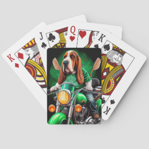 Basset Hound Hund Cycle St. Patrick's Day Casinokort