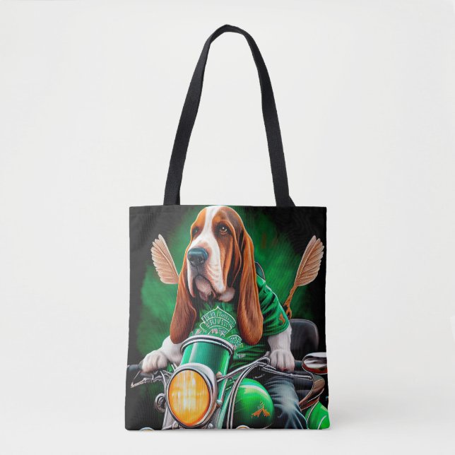 Basset Hound Hund Cycle St. Patrick's Day Tygkasse (Framsida)
