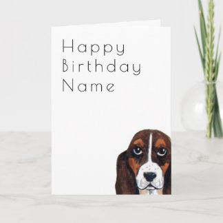 Basset Hound Hund Deco Birthday Kort