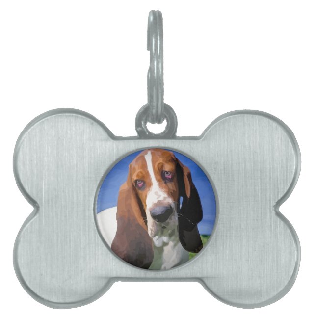 Basset Hound Hund design ID-bricka Husdjur (Framsidan)