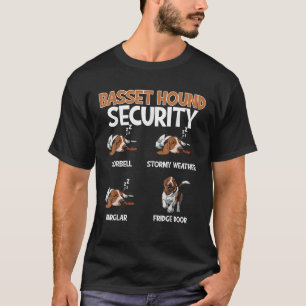 Basset Hound Hund Doglover Security och Protect Ro T Shirt