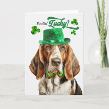 Basset Hound Hund Feelin' Lucky St patrick's day