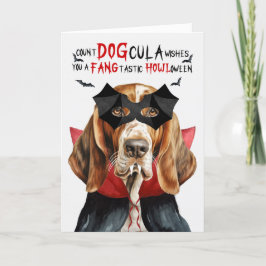 Basset Hound Hund Funny Count DOGcula Halloween Helgkort