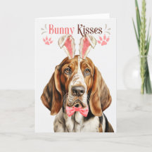 Basset Hound Hund i Bunny Öron Påsk