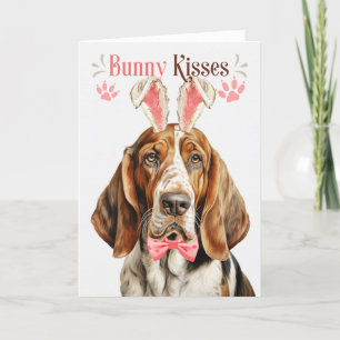Basset Hound Hund i Bunny Öron Påsk Helgkort