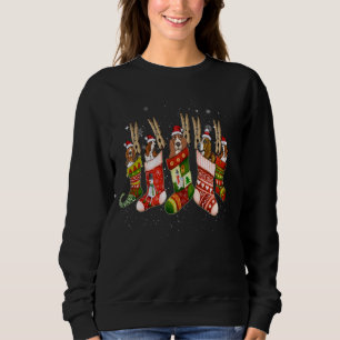 Basset Hound Hund i julsock Santa Hat Julafton T Shirt