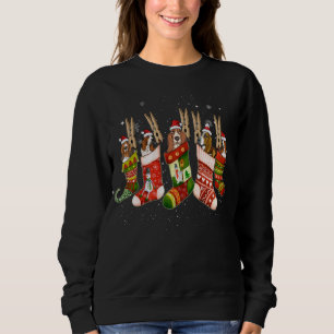 Basset Hound Hund i julsock Santa Hat Julafton T Shirt