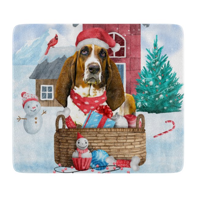 Basset Hound Hund I snö Hund House (Framsidan)
