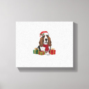 Basset Hound Hund jul Party Santa Santa Hund älska Canvastryck