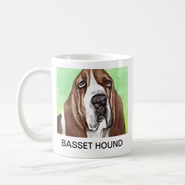 Basset Hound Hund Kaffemugg (Vänster)
