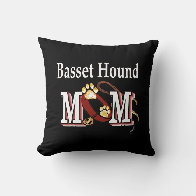 Basset Hound Hund MAMMA Kudde (Framsida)