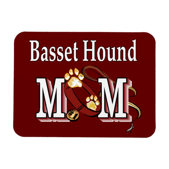 Basset Hound Hund MAMMA Magnet (Horisontell)