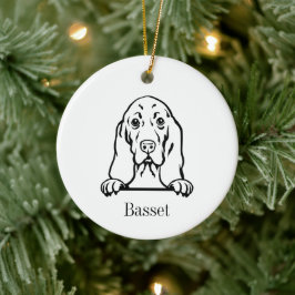 Basset Hound hund Personlig Husdjur Ornament, Best Julgransprydnad Keramik