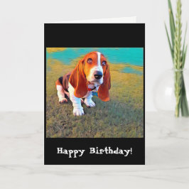 Basset Hound Hund Puppy Whimsical Artistic Photo Kort