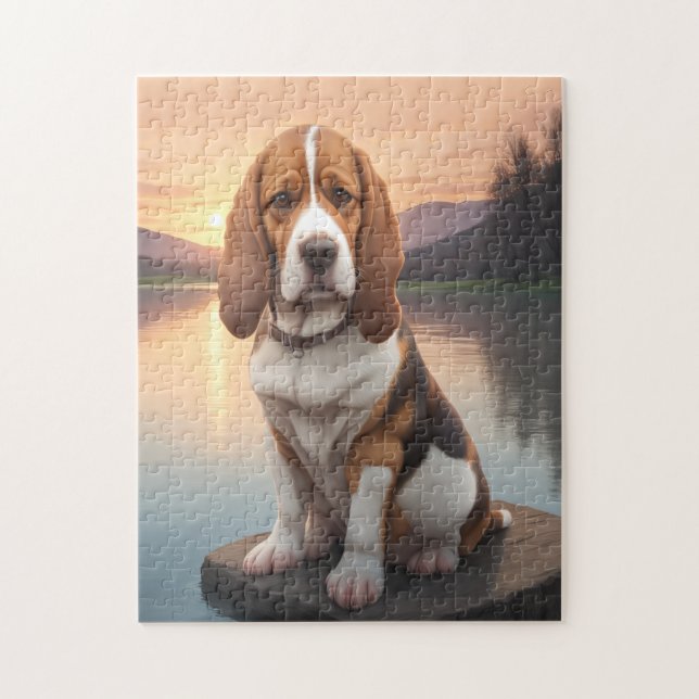 Basset Hound Hund   Pussel (Vertikal)