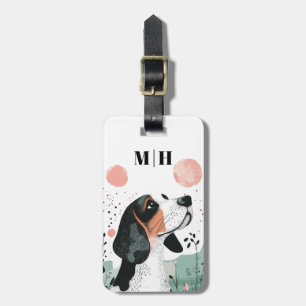 Basset Hound Hund Resväskemärken Bagagebricka