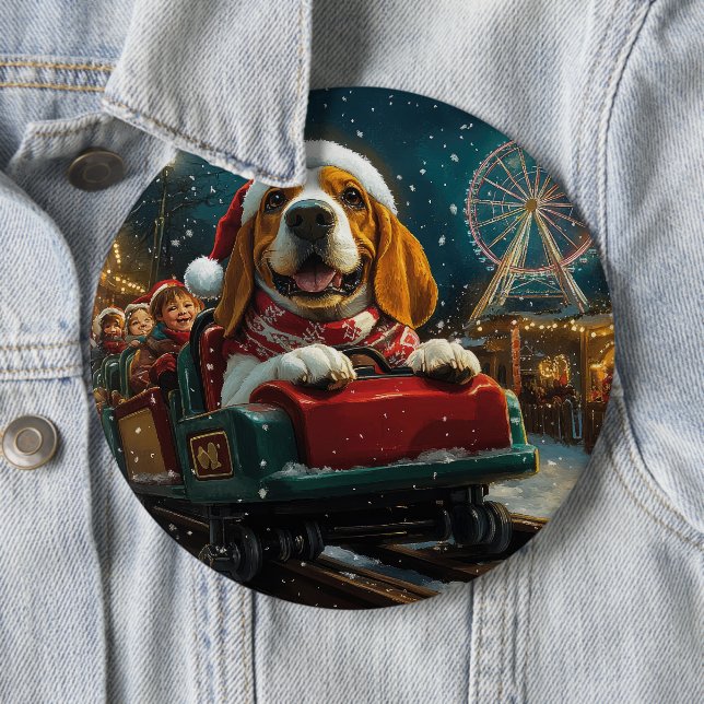 Basset Hound Hund Rulltrappa Jul Knapp (In Situ)