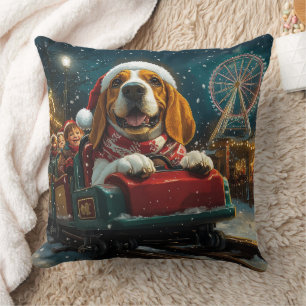 Basset Hound Hund Rulltrappa Jul Kudde